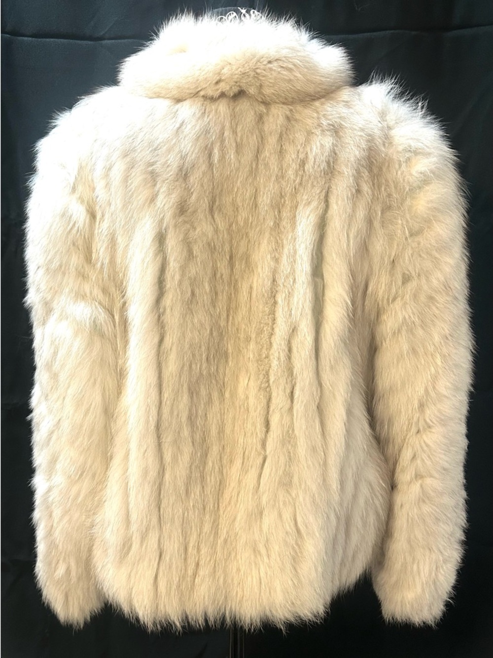 Vintage Genuine Fox Fur Coat White Cream Short Ranched Vintage Women's Medium M - Picture 3 of 13
